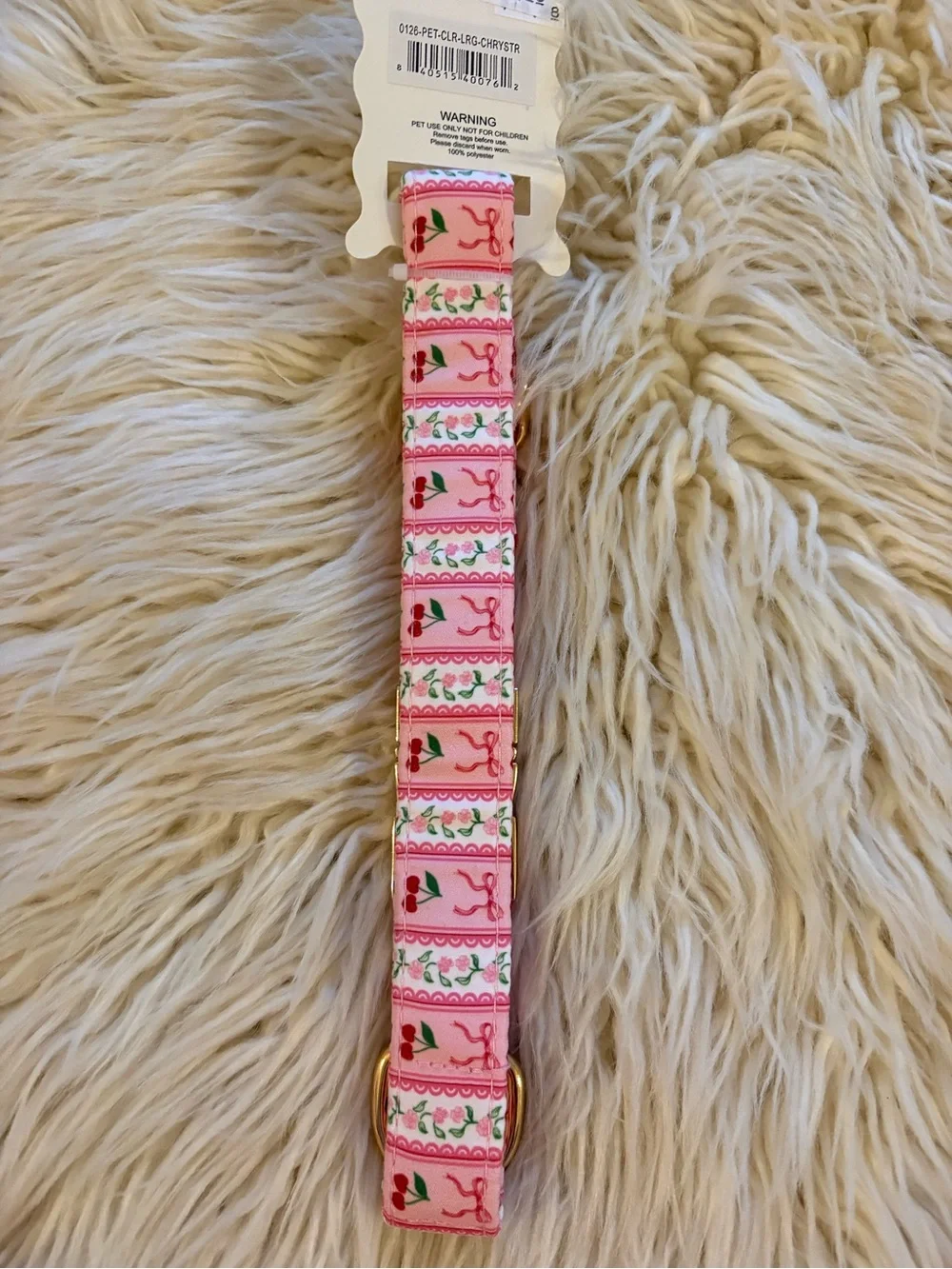 Simply Southern The Pawsome Pet Collar Pink Cherries & Bows Med - Large Dog